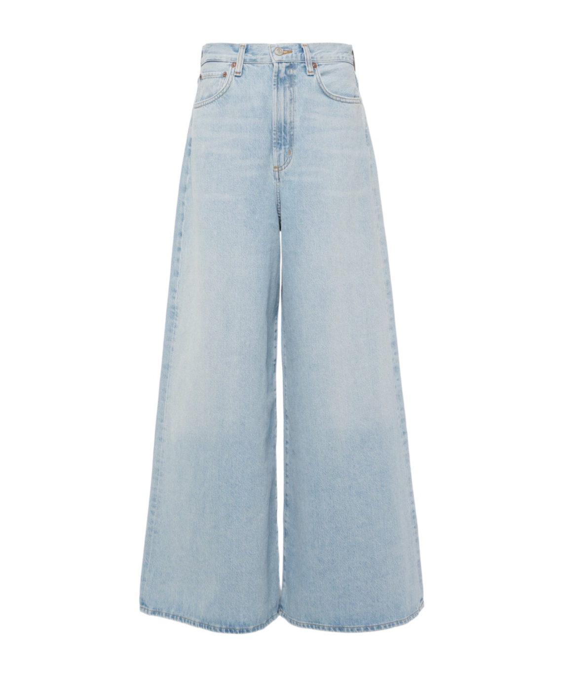 Agolde Nolan Mid-rise Wide-leg Denim Trousers In Blue