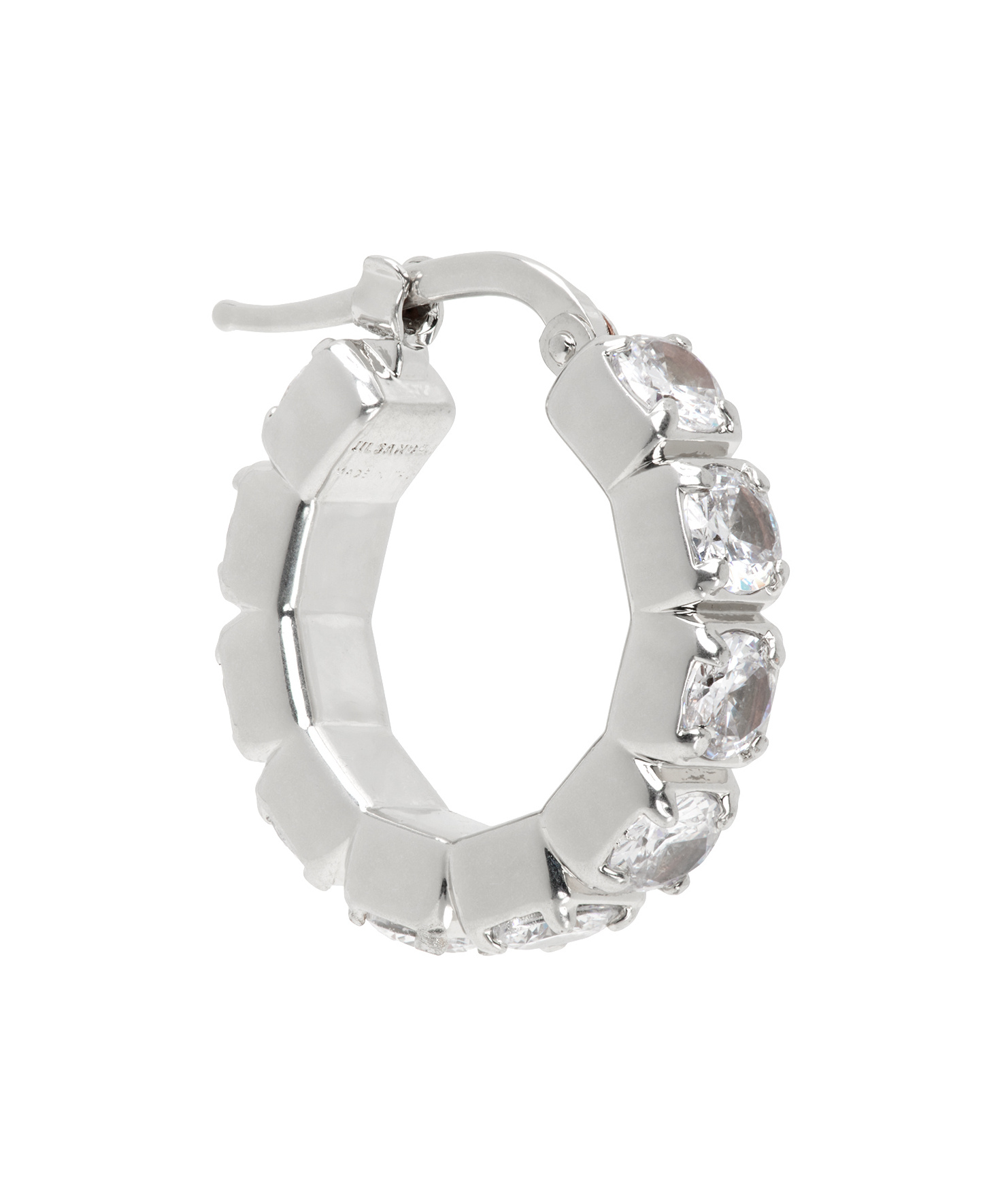 JIL SANDER ZIRCONIA-EMBELLISHED SINGLE HOOP EARRING 