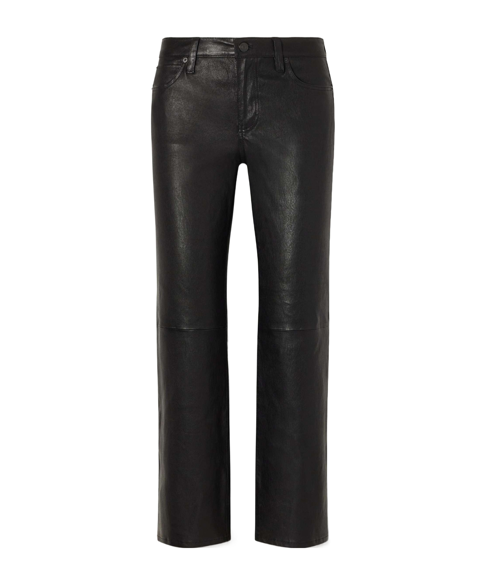 Frame Low-rise Straight-leg Leather Pants In Black