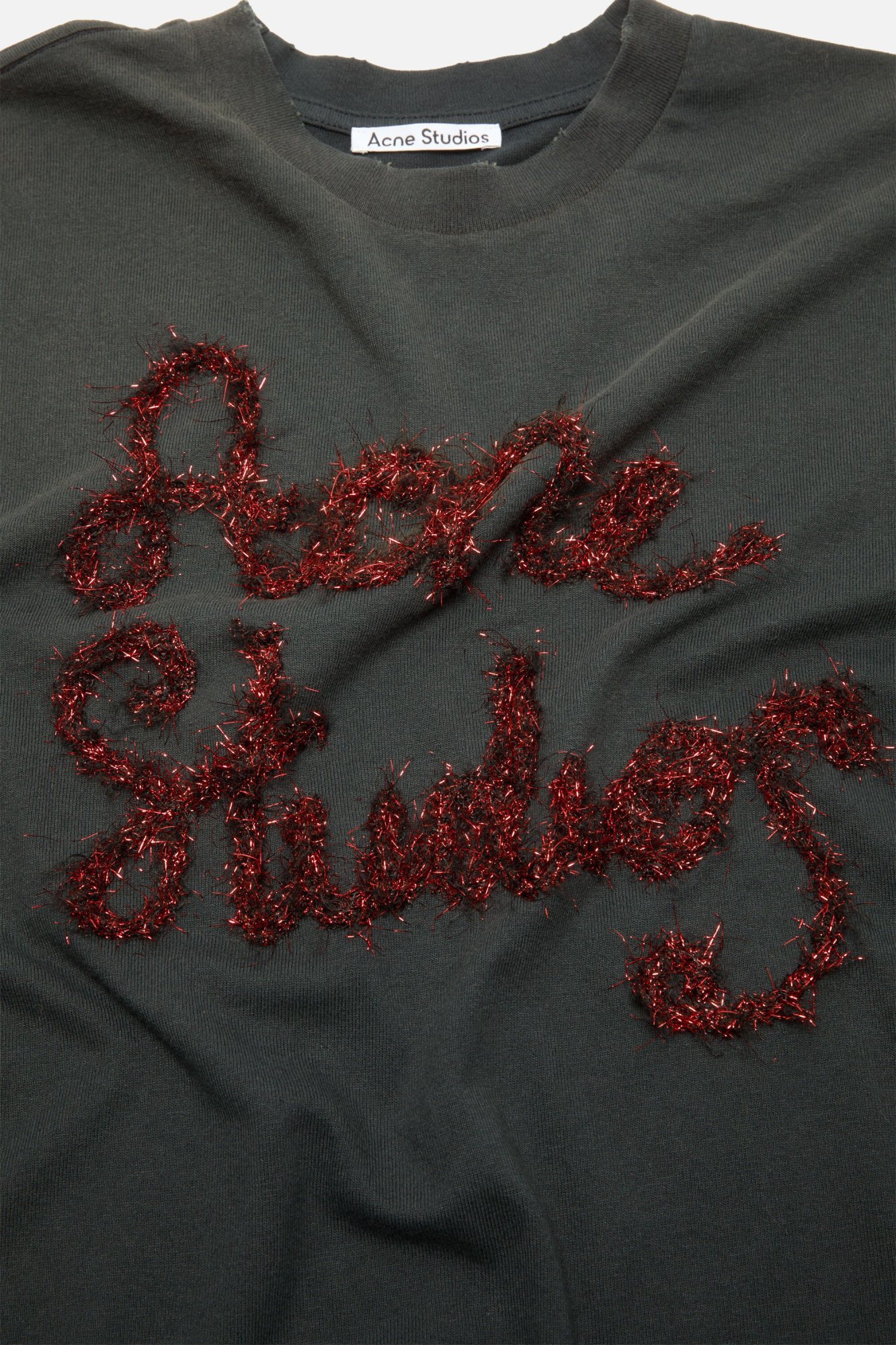 Acne Studios Fake Two Piece Logo T-shirt In Gray