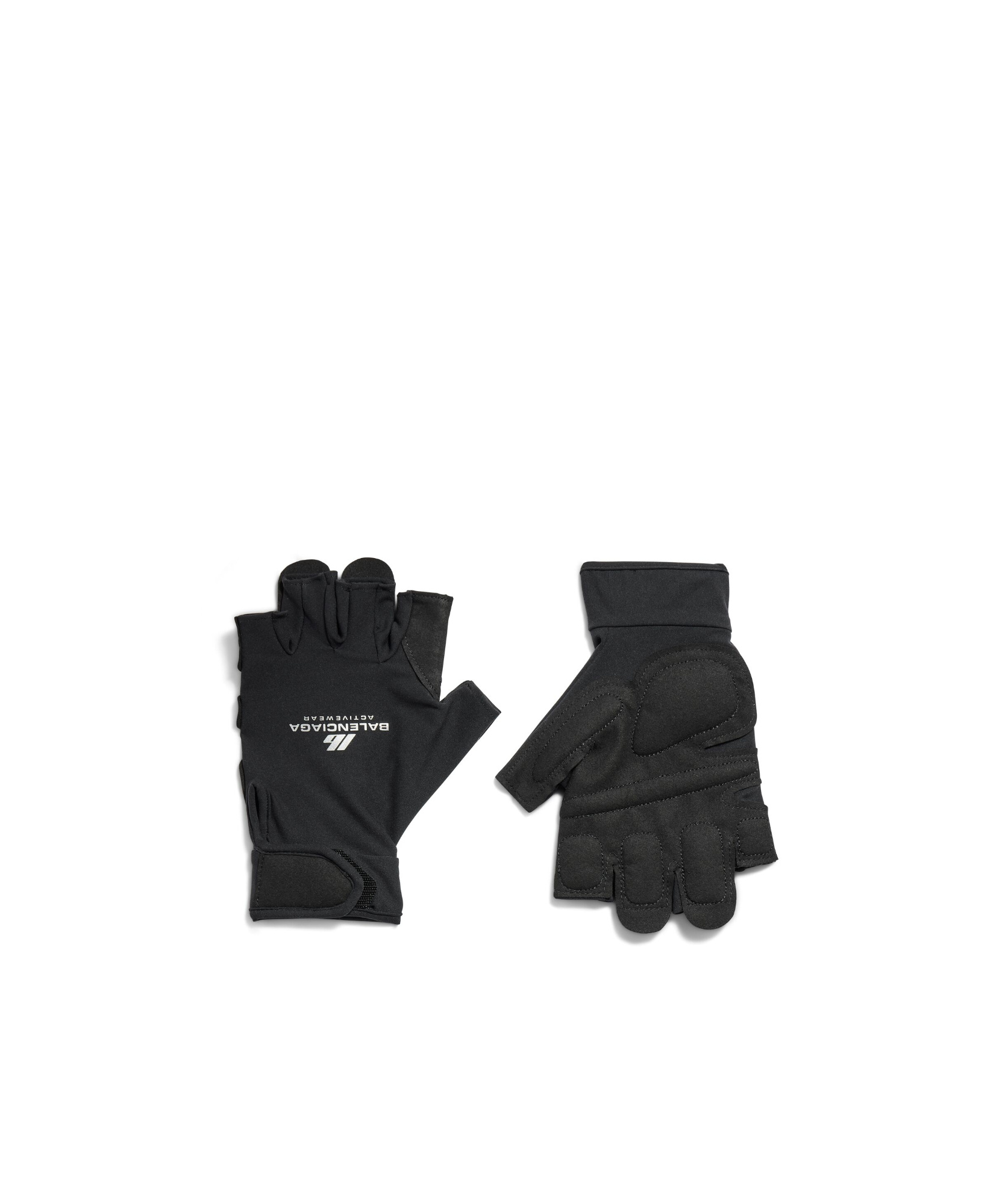 Balenciaga Activewear Fingerless Gloves In Black
