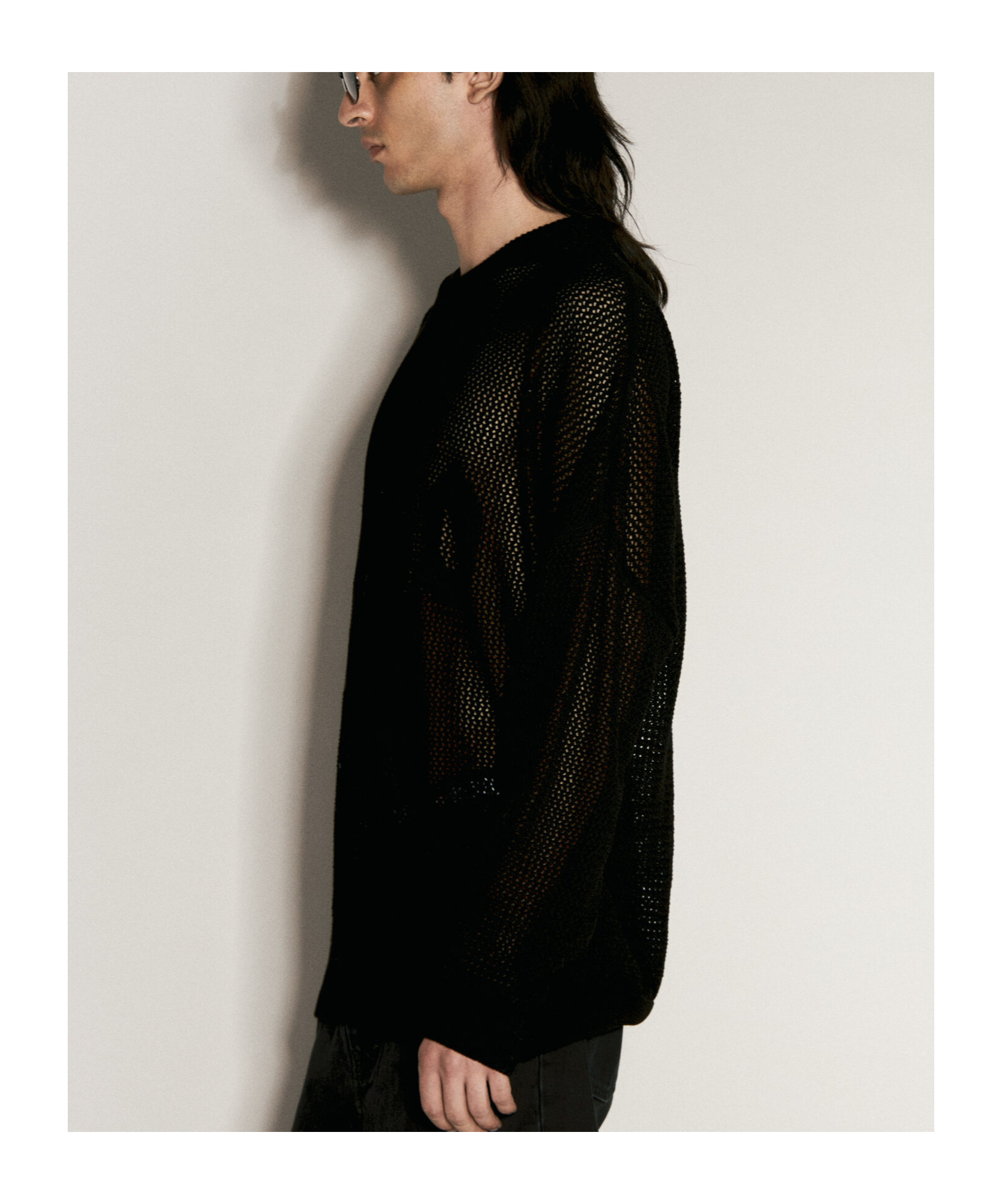 032c Hollowed-out Knitted Sweater In Black