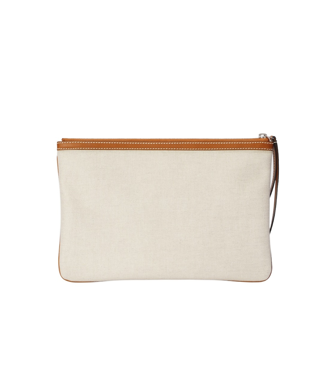 Gucci Logo-print Leather-trim Canvas Clutch In White