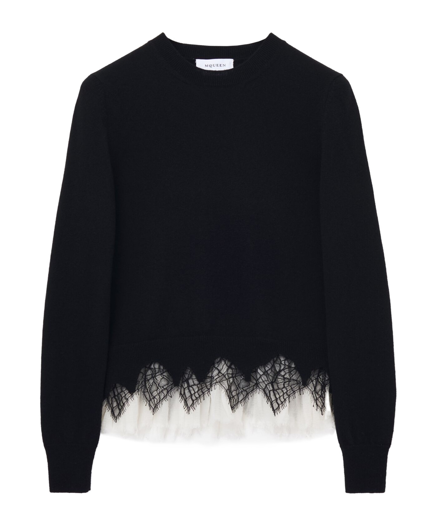 Alexander Mcqueen Cobweb Lace Jumper In Black