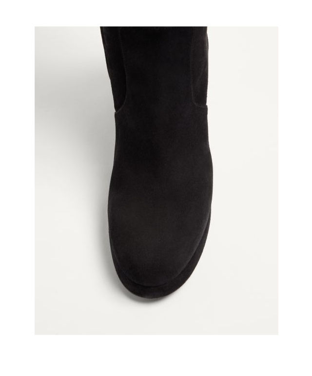 Valentino Garavani Fawcette Platform Boot In Crust Leather 90mm Woman Black 39.5 In Black