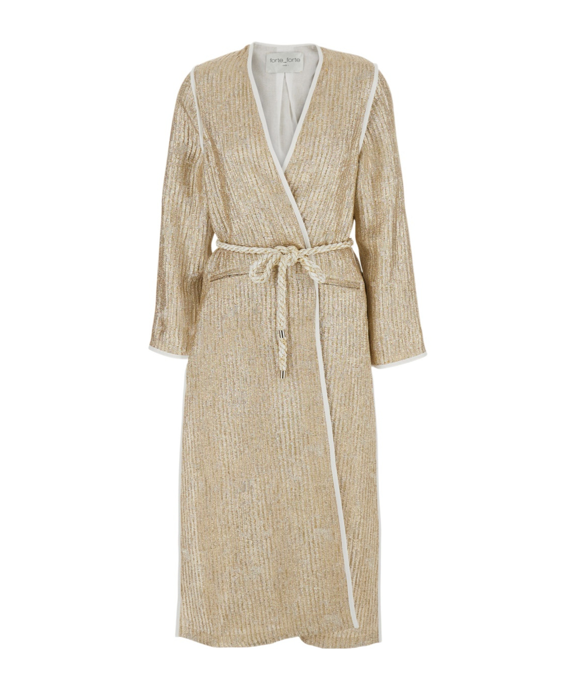 Shop Forte Forte V-neck Coat In Nude