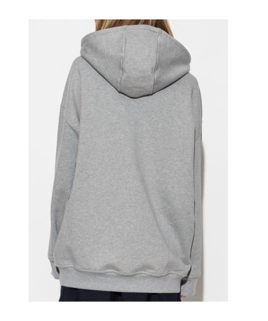 Shop Marni Loopback Hoodie In Gray
