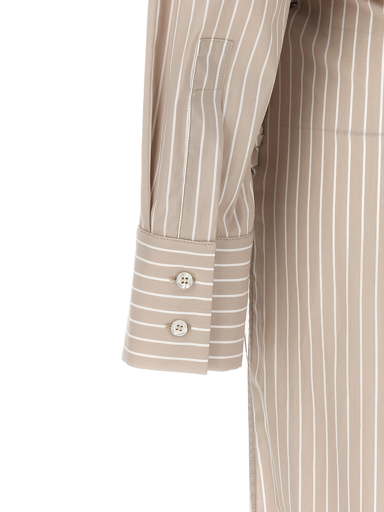 Giuseppe Di Morabito Waist Belt Striped Maxi Dress In Neutral