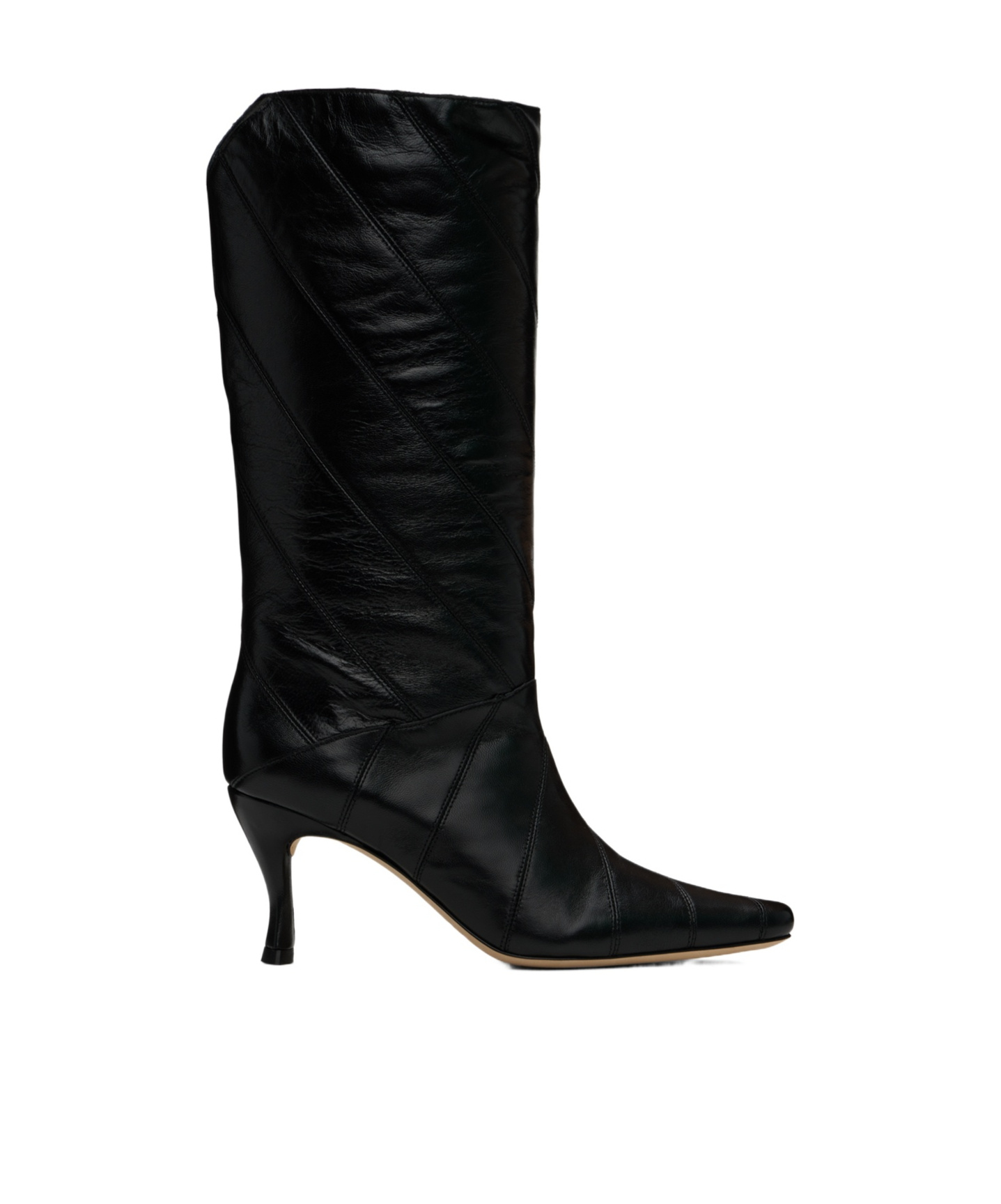 By Far Steph Creased Medium Boots In Black