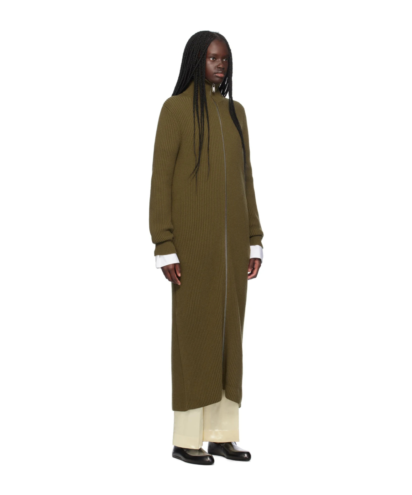 JIL SANDER ZIP TURTLENECK SWEATER