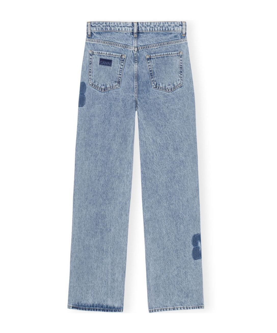 Ganni Izey Patchwork Jeans In Blue