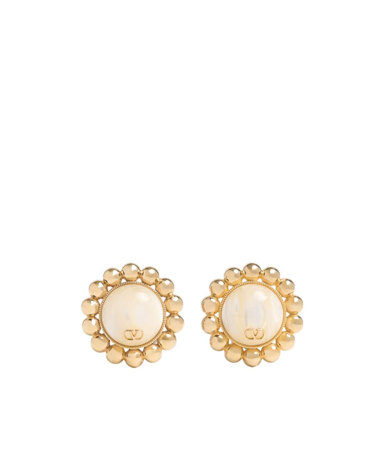 Valentino Logo Earrings In Yellow