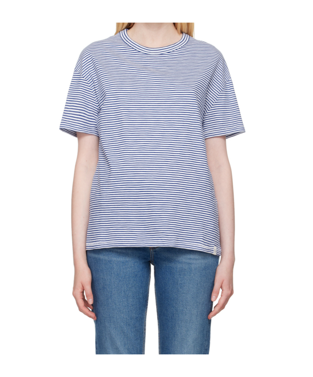 Rag & Bone Striped Round-neck T-shirt In Blue