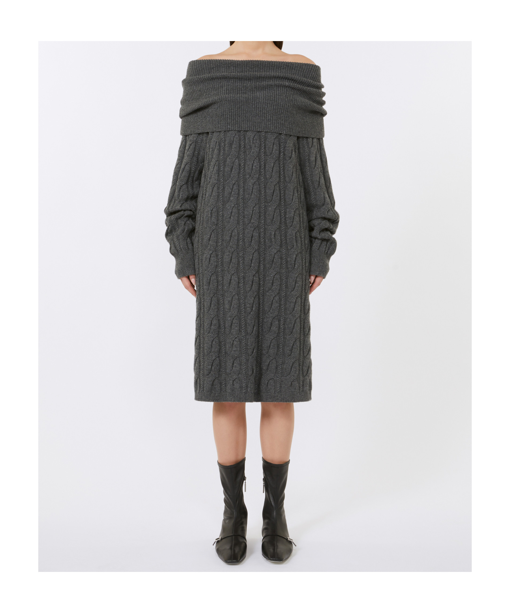 Max Mara Wool And Cashmere Dress In Gray