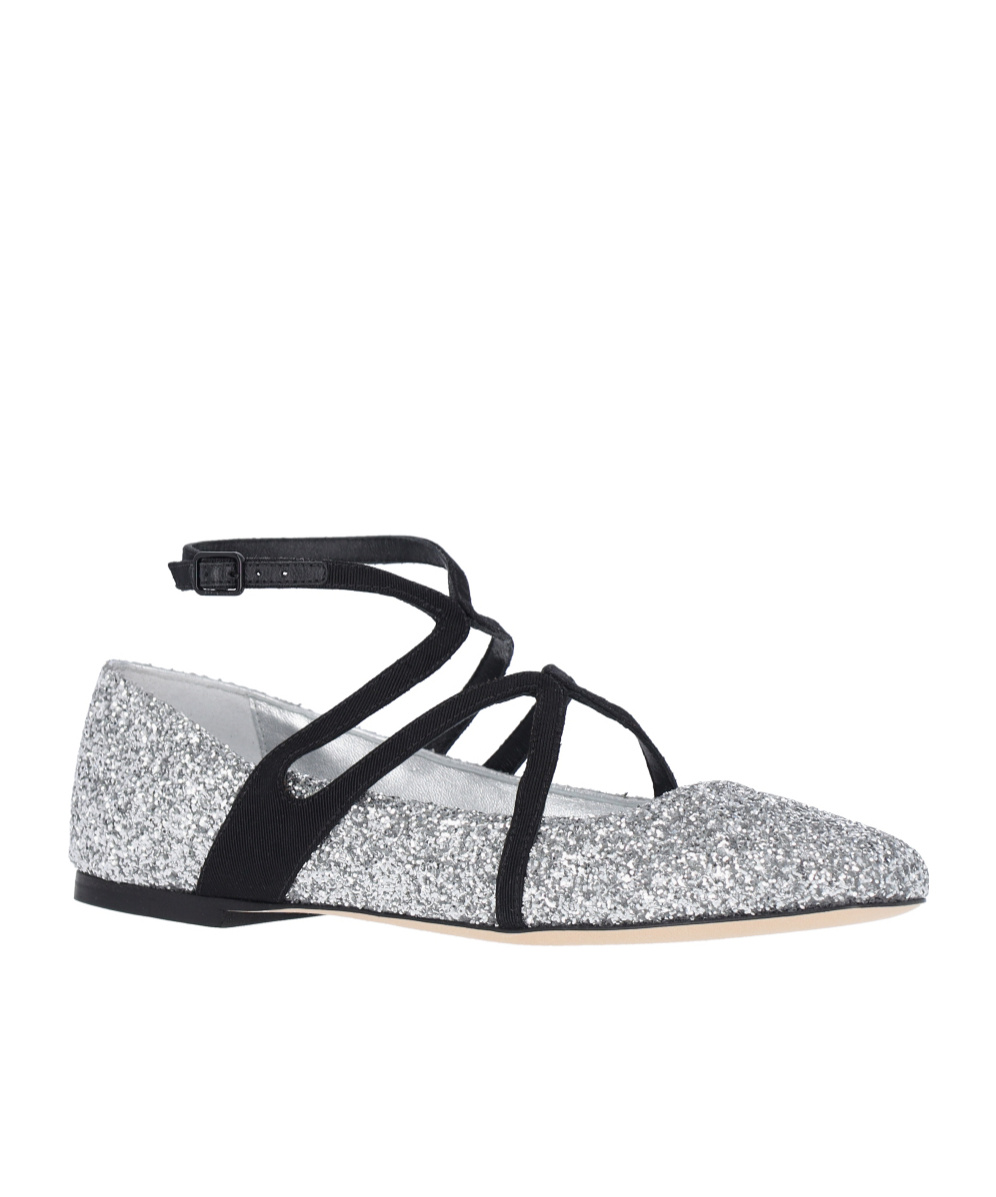 Shop Jimmy Choo Astoria Ballet Flats In Gray