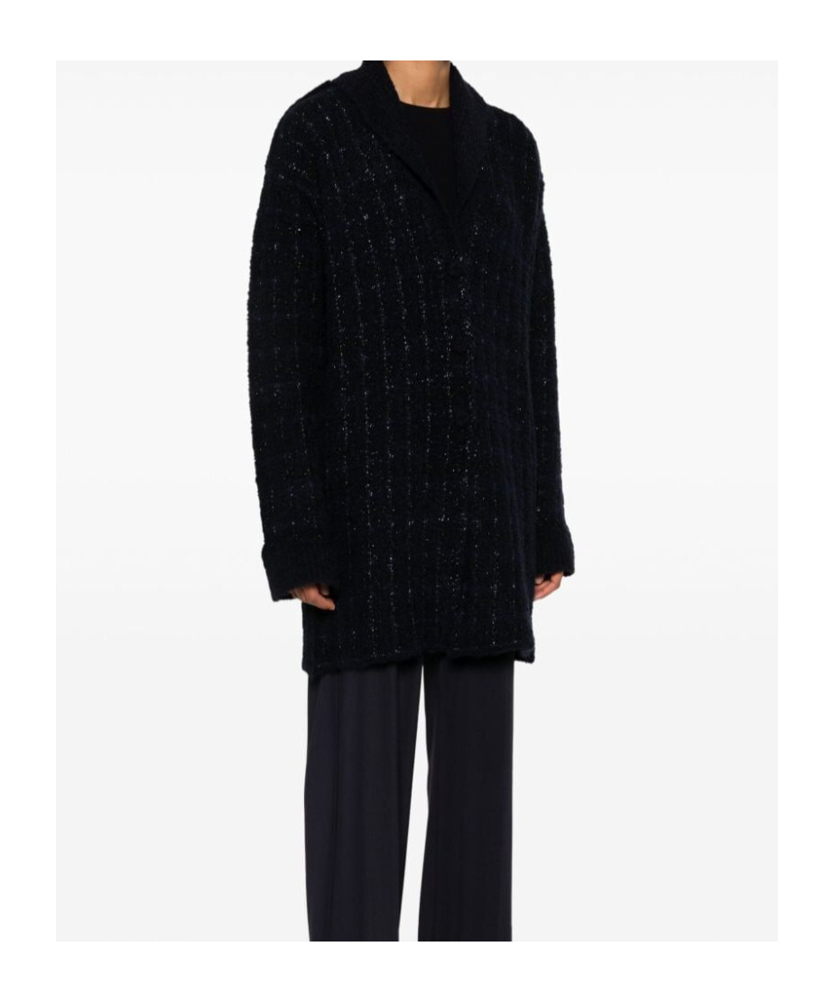 Twinset Check Coat In Black