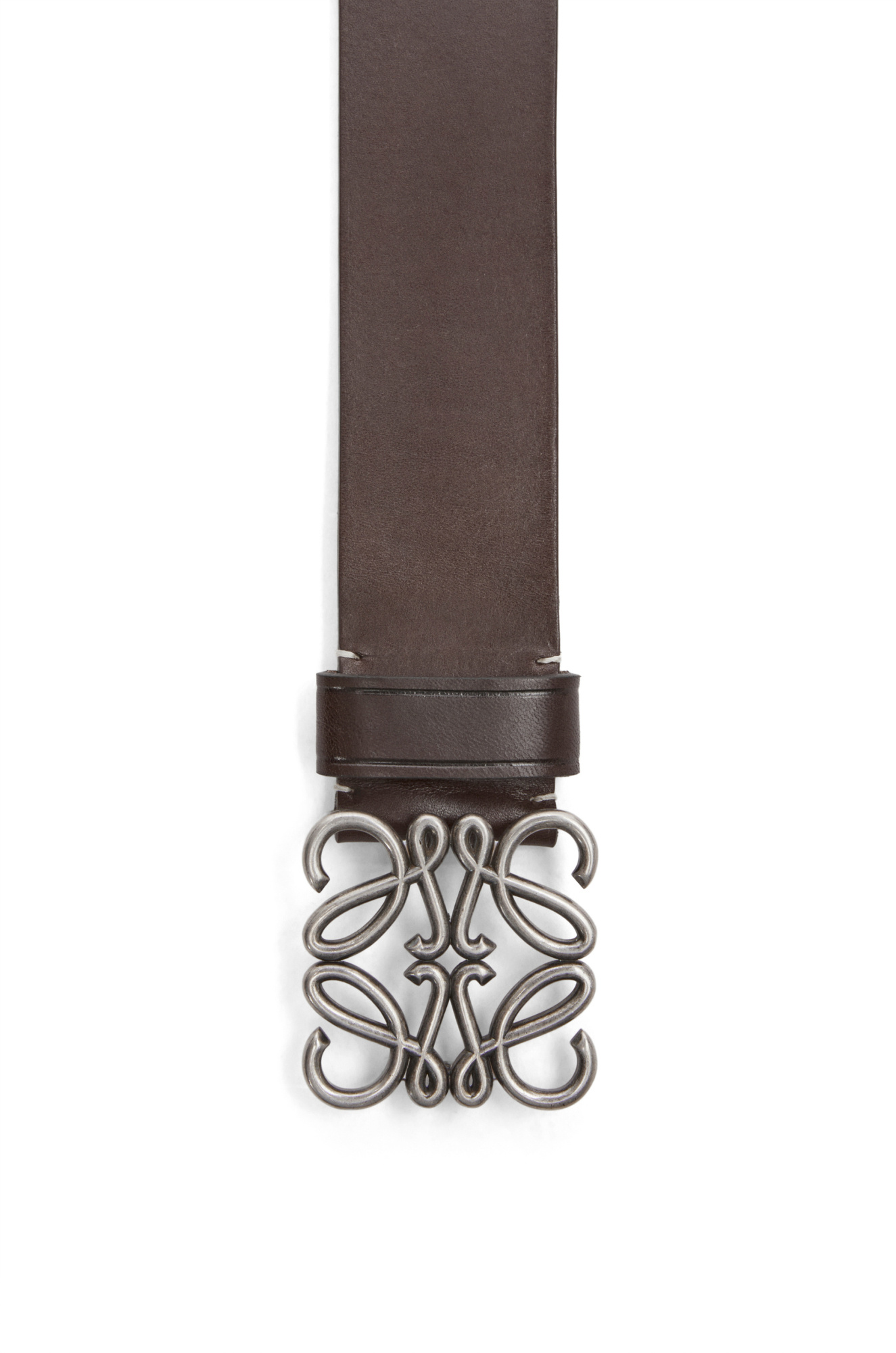 Loewe Chunky Anagram Adjustable Calf Skin Belt In Black