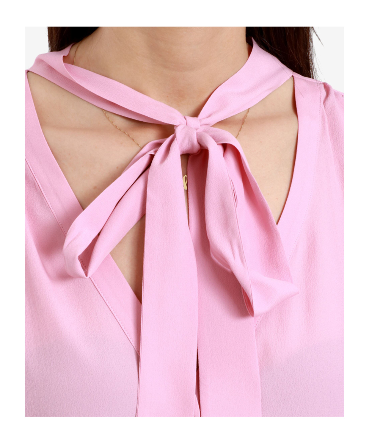 Msgm Long-sleeved Blouse In Pink