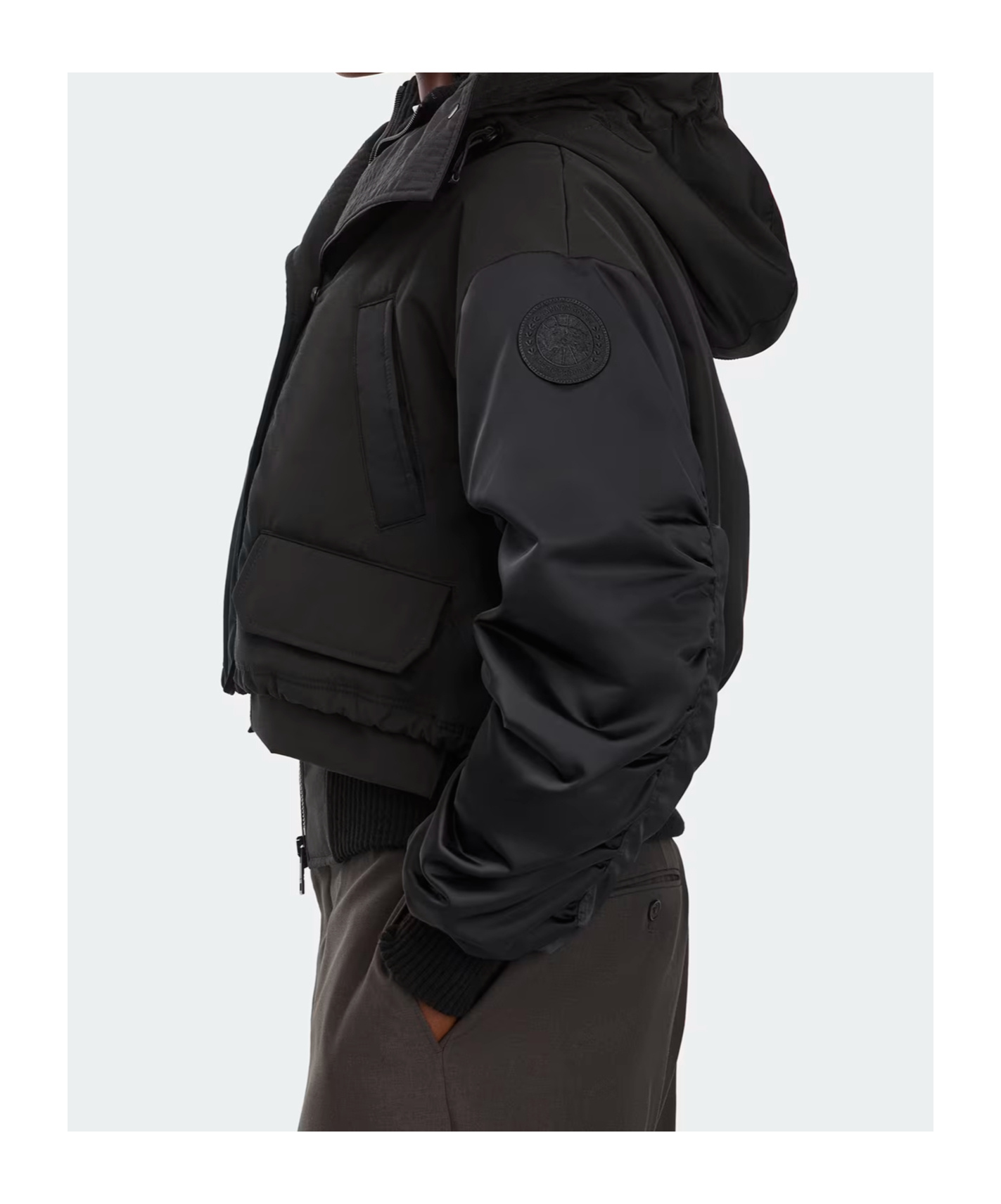 Canada Goose Cropped Hooded Jacket In Black