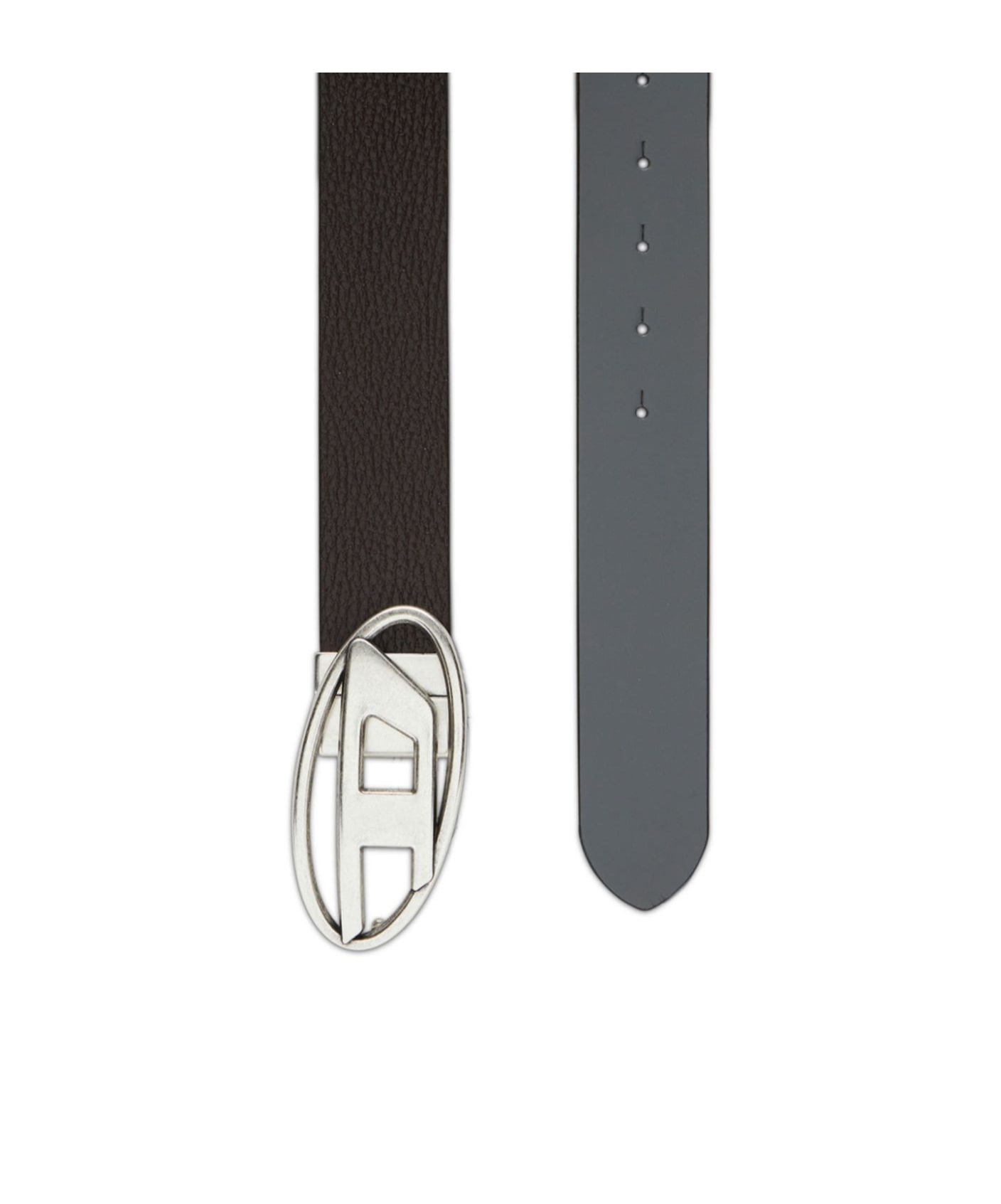 Diesel Cintura In Pelle Double-face In Black