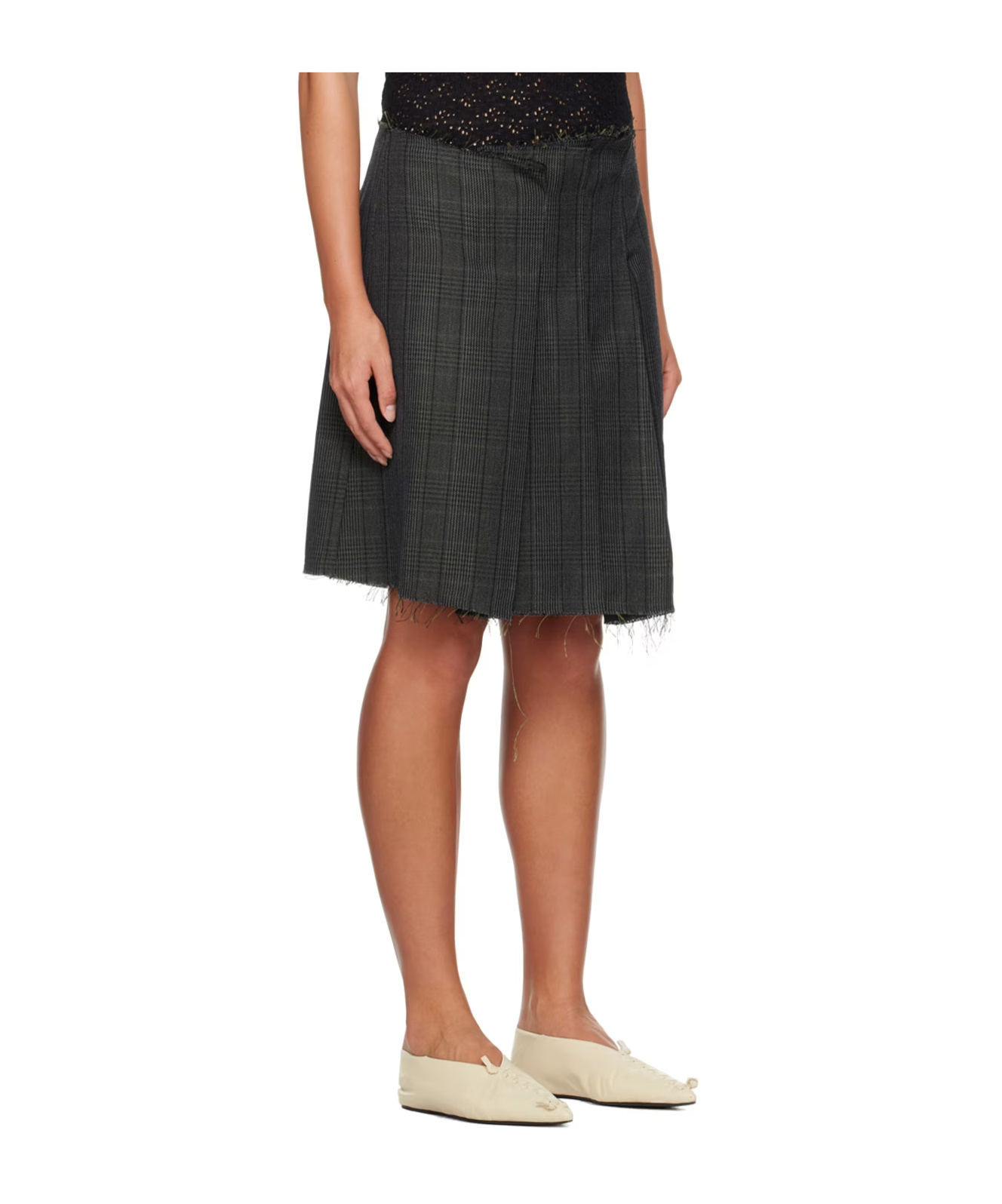 Song For The Mute Gray Pleated Miniskirt In Black