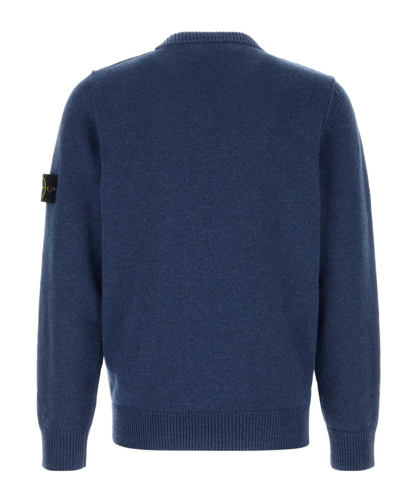 Stone Island Crew Neck Sweater In Blue