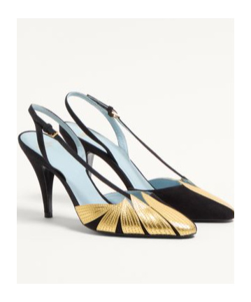 Shop Valentino Foliefoliage Suede Slingback Pump 90mm In Multicolor