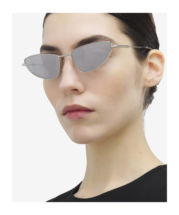 Alexander Mcqueen Women's Metal T-bar Soft Cat-eye Sunglasses In Silver In Silver