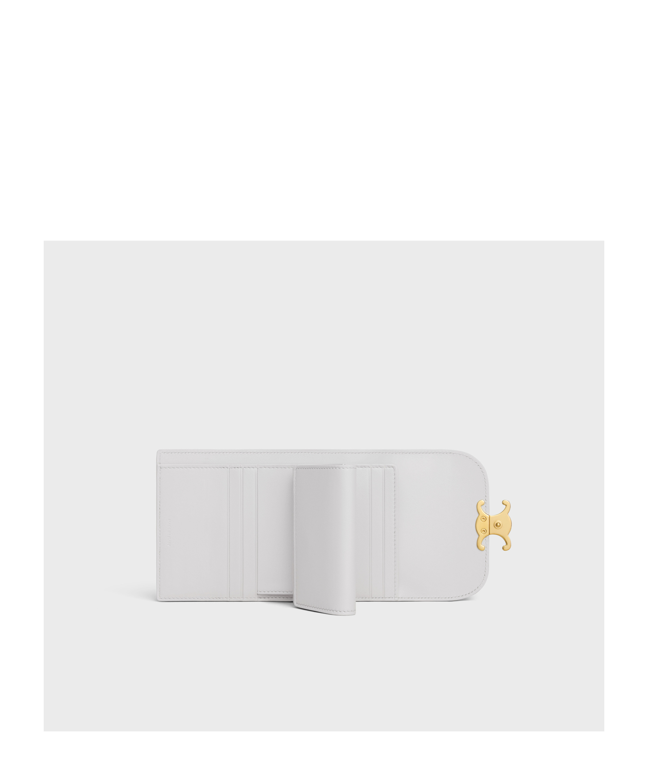 Celine Triomphe Small Flip Wallet In Cloud Gray