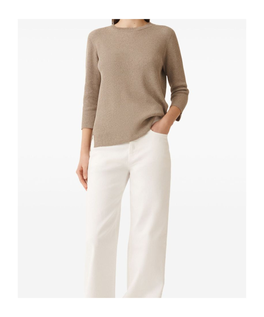 Shop Fabiana Filippi Crewneck Sweater In Nude