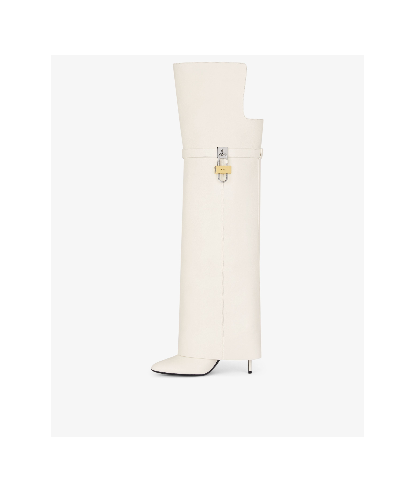 GIVENCHY SHARK LOCK STILETTO OVER-THE-KNEE BOOTS IN NAPPA