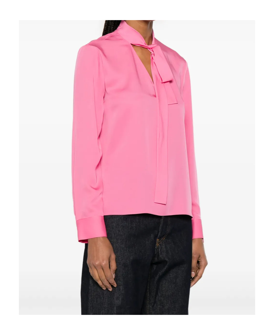 Theory Tie Neck Silk Blouse