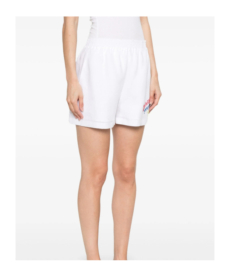 Dsquared2 Summer Lovers Linen Shorts In White