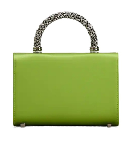 Roger Vivier Jewel Efflorescence Mini Bag In Satin In Green
