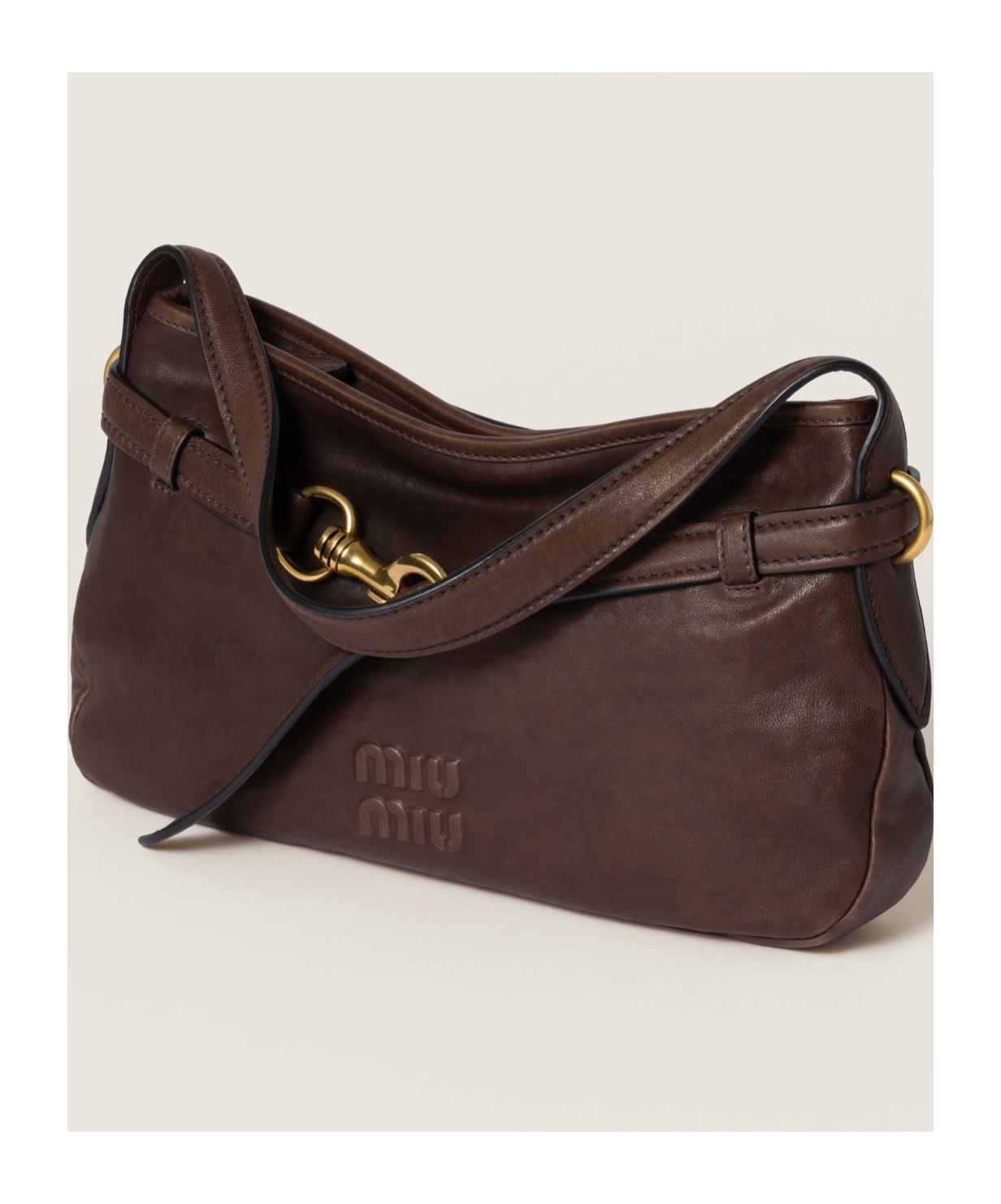 Miu Miu Lambskin Leather Shoulder Bag In Briarwood