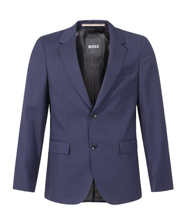 Hugo Boss Long-sleeved Blazer And Belt-loop Trouser Set In Blue
