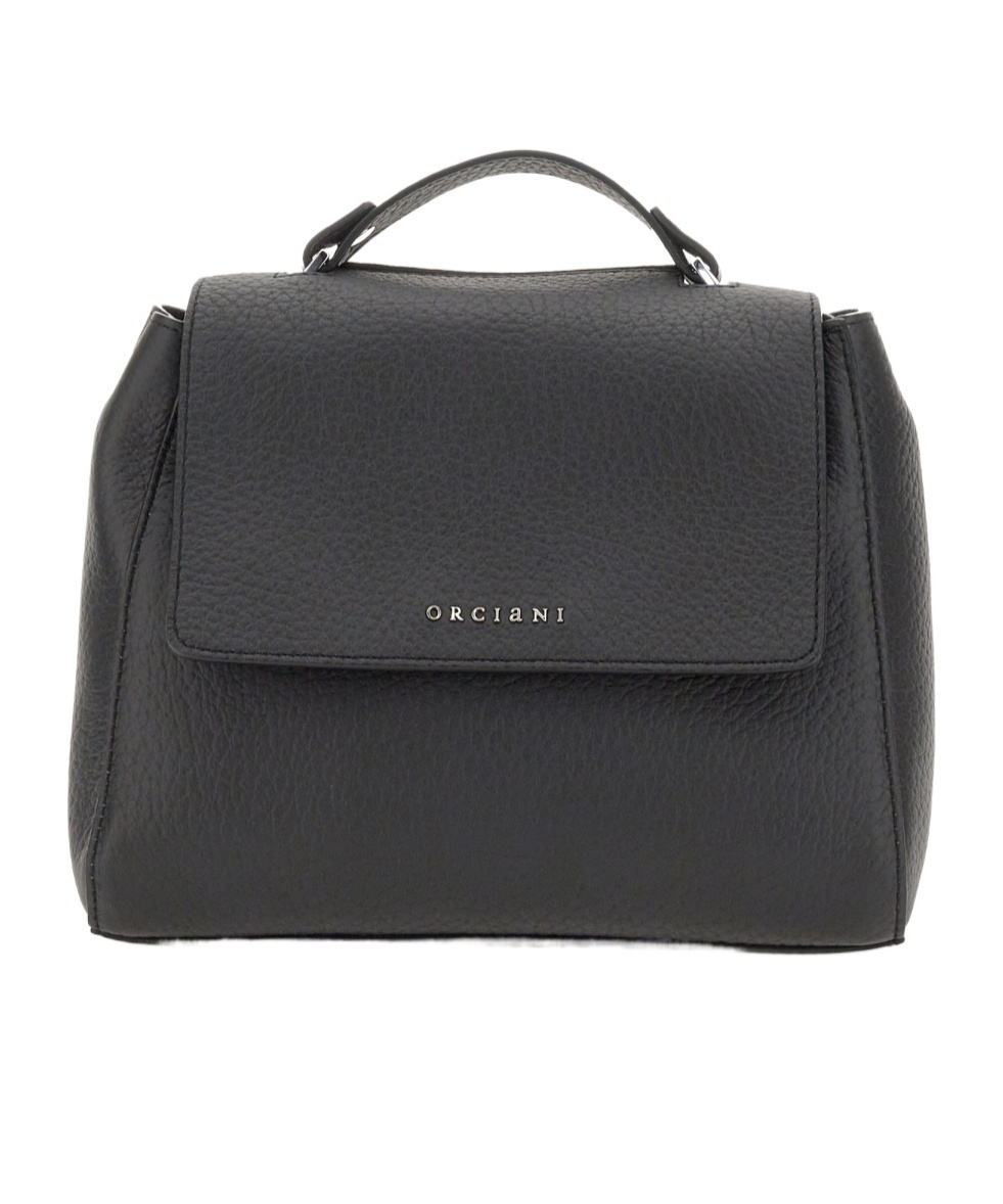 Orciani Sveva Soft Medium Bag Black In Black