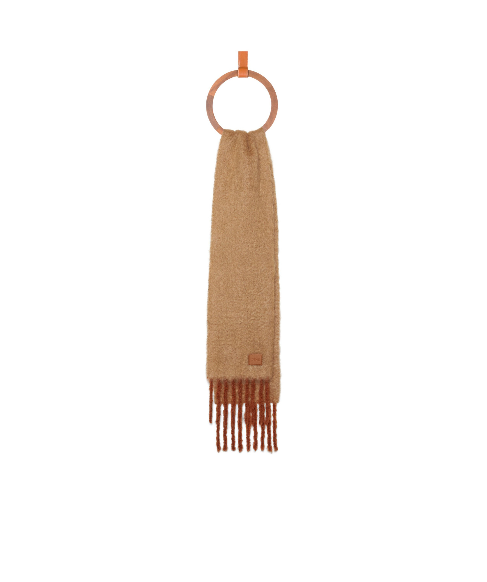 Shop Loewe Scarf In Mohair And Wool Blend In Brown
