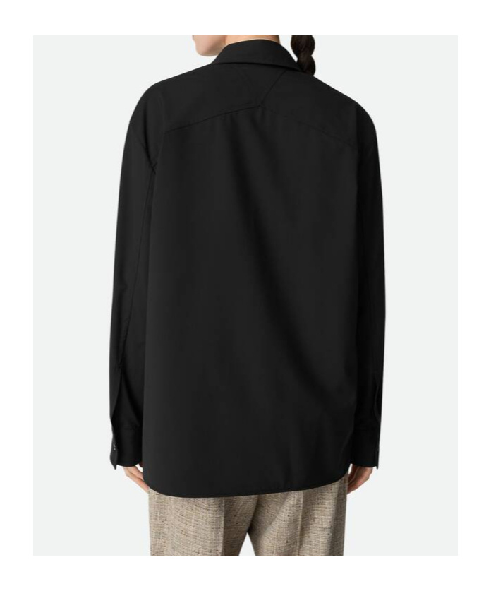 Bottega Veneta Chemise En Laine Fine In Black