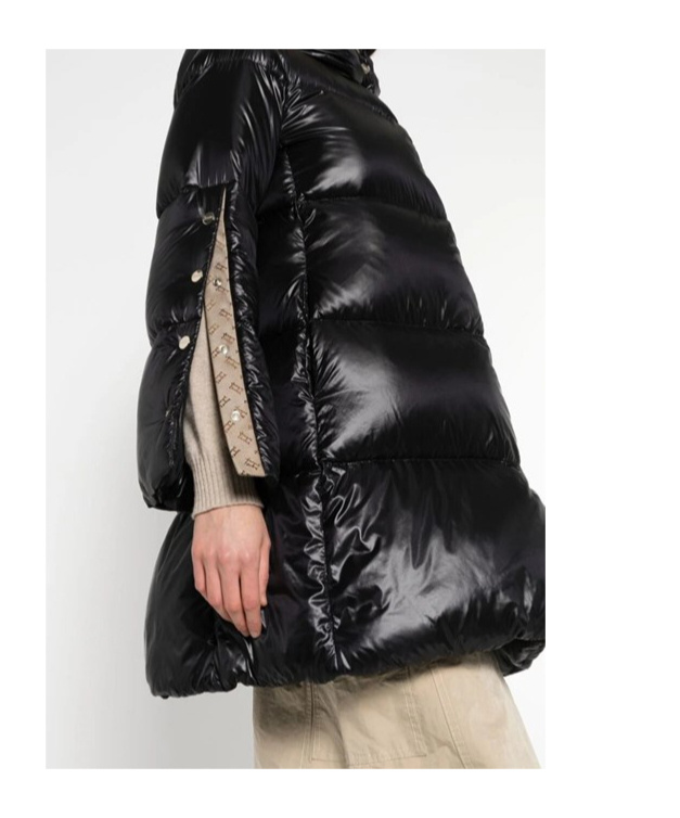 Herno Quilted Hooded Down Coat In Black