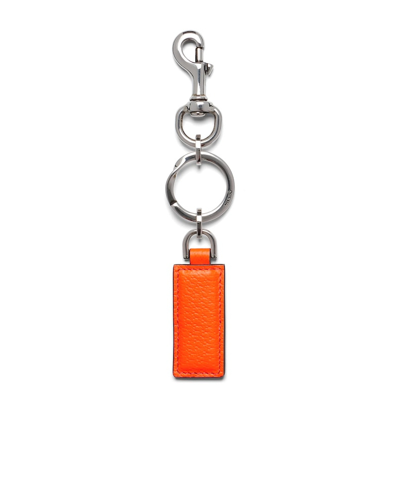 Gucci Ophidia Leather Keychain In Brown