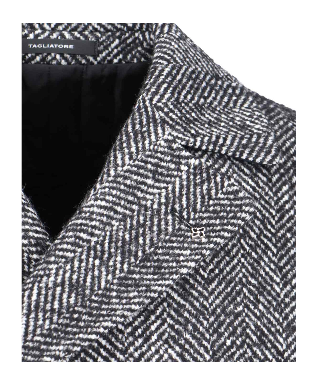 Shop Tagliatore Double-breasted Coat In Gray