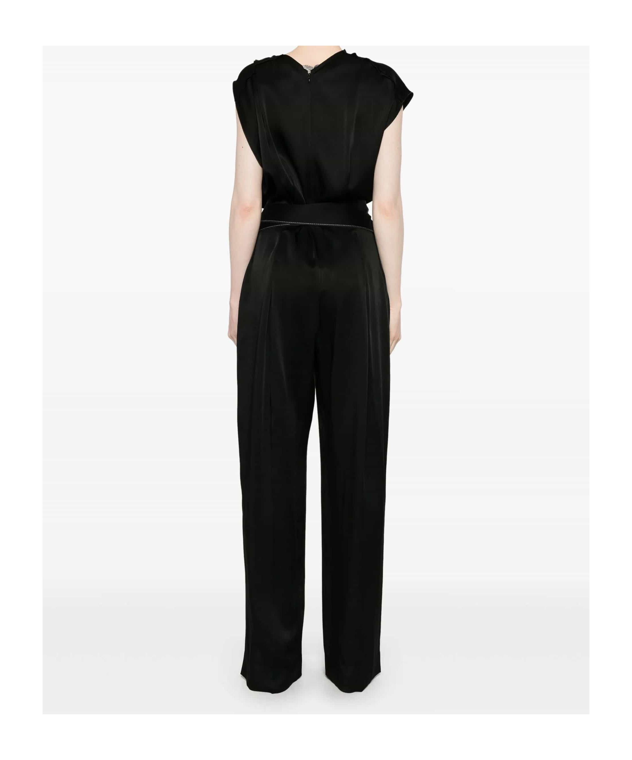 Shop Victoria Beckham Draped Jumpsuit In Black