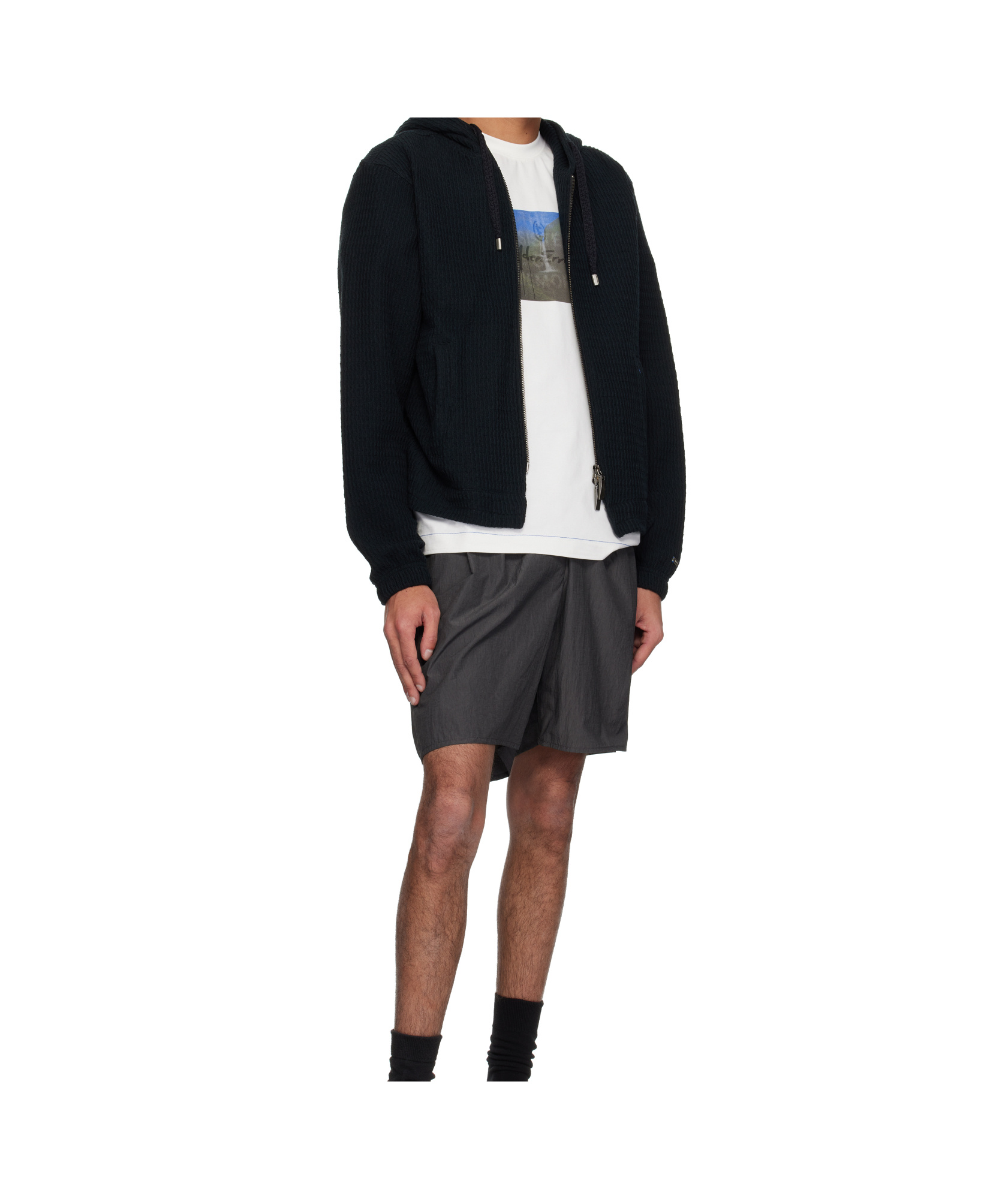 Ader Error Black Lunel Zip-up Product. 30 Hoodie In Black