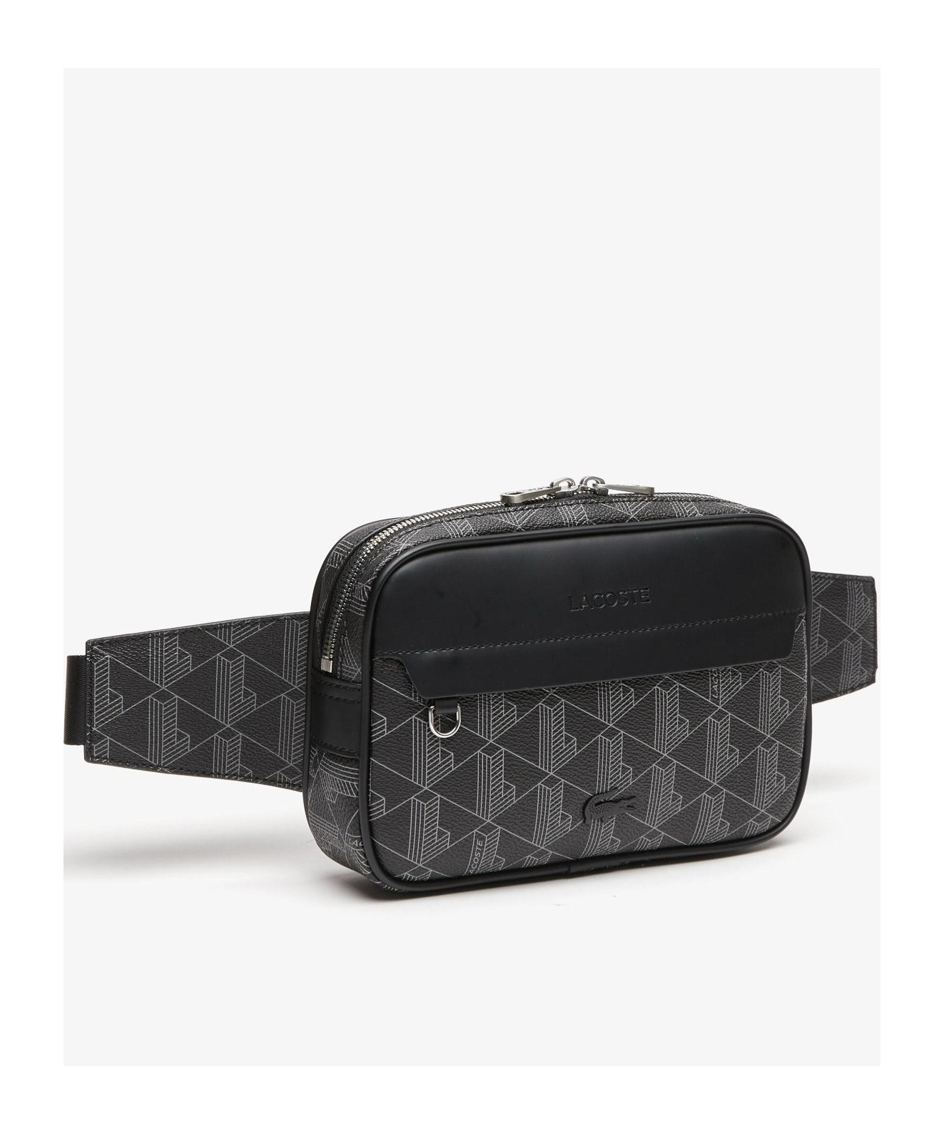 Lacoste Logo-debossed Belt Bag In Black