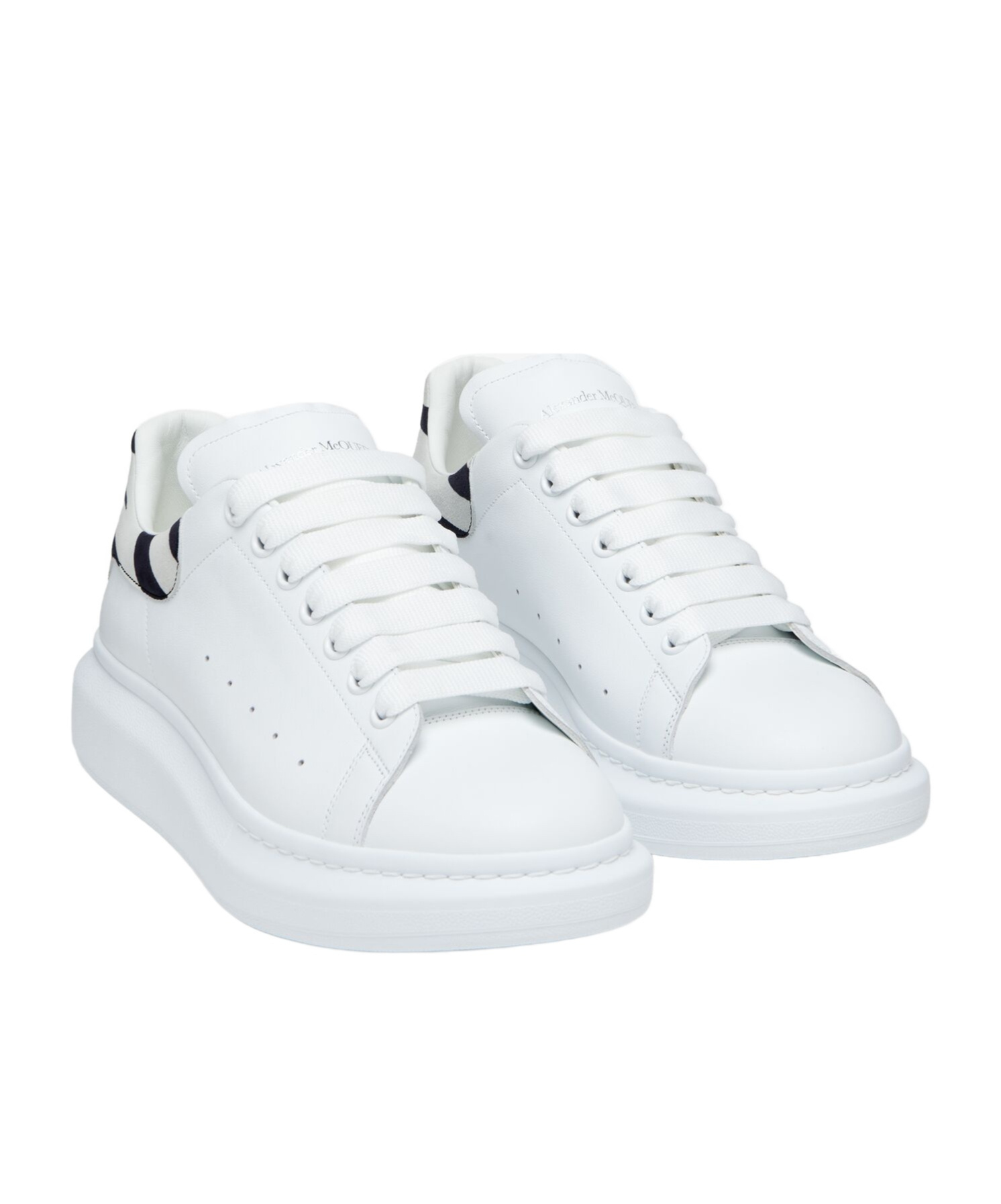 Alexander Mcqueen Zebra-panelled Leather Sneakers In Multi