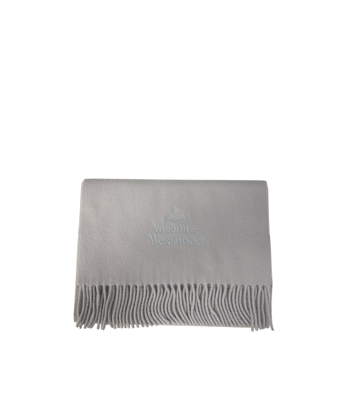 Vivienne Westwood Fringed Scarf In Gray