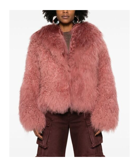 Attico Mongolia Short Coat In Pink