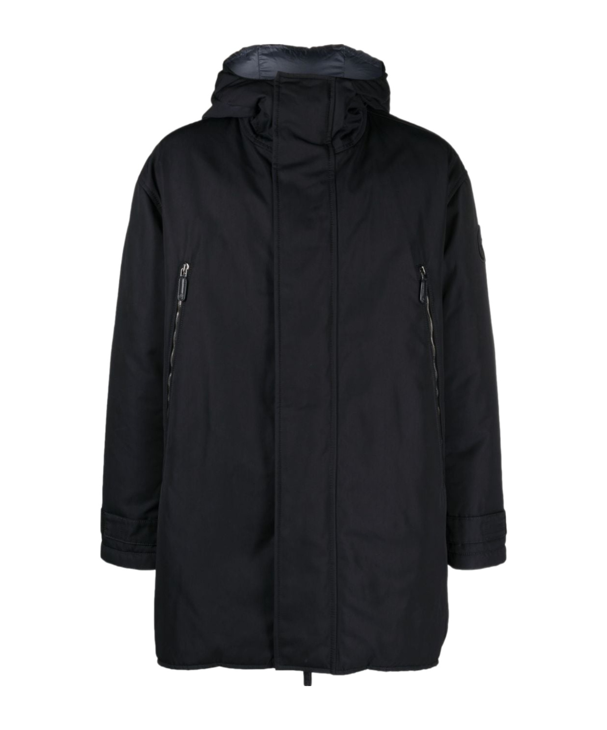 Giorgio Armani Long-sleeved Down Jacket In Black