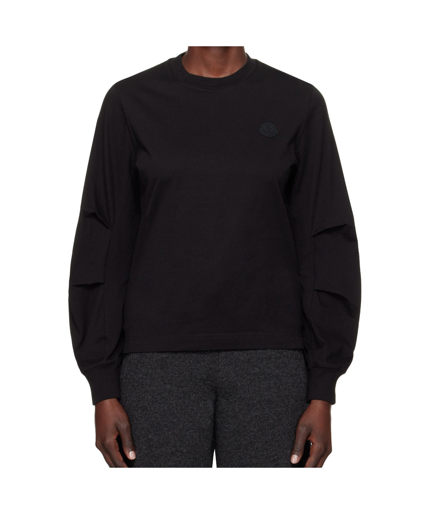 Moncler Long-sleeved T-shirt In Black